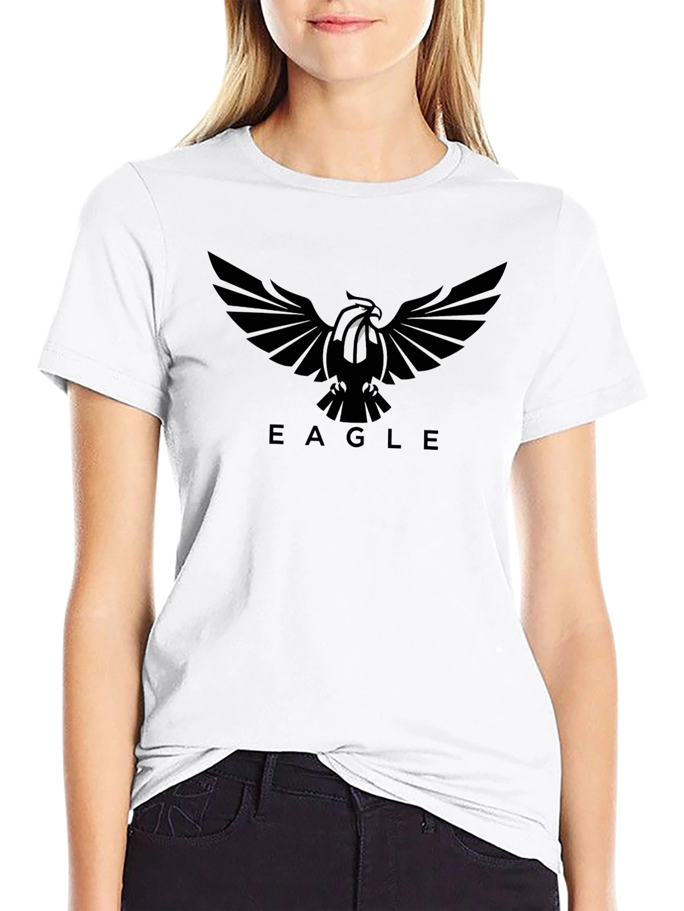 Eagle Crest Black T-Shirt - Stylish Graphic Tee