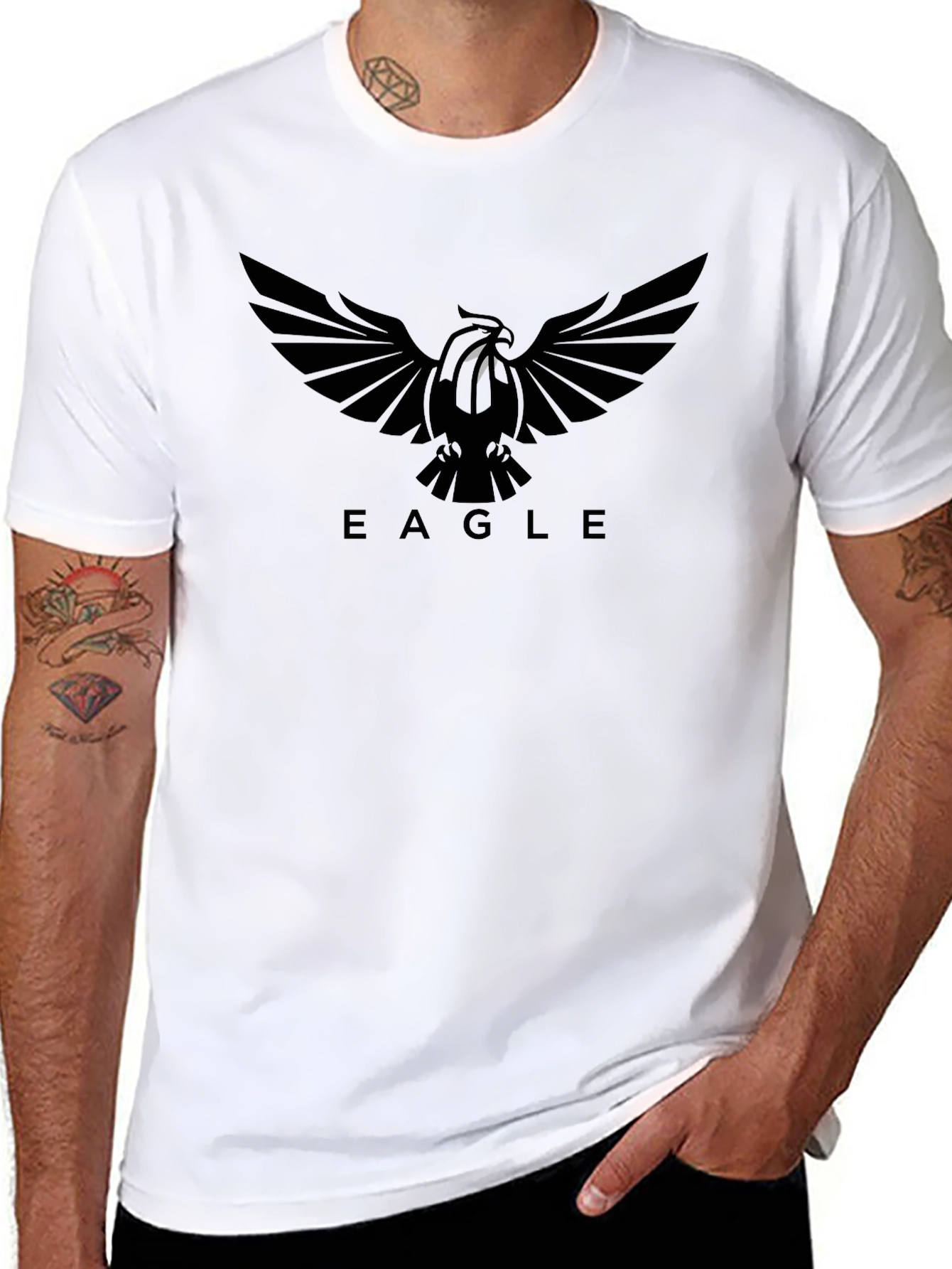 Eagle Crest Black T-Shirt - Stylish Graphic Tee