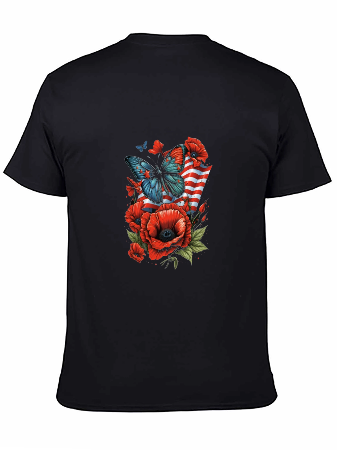 Patriotic Butterfly & Poppy Graphic Tee