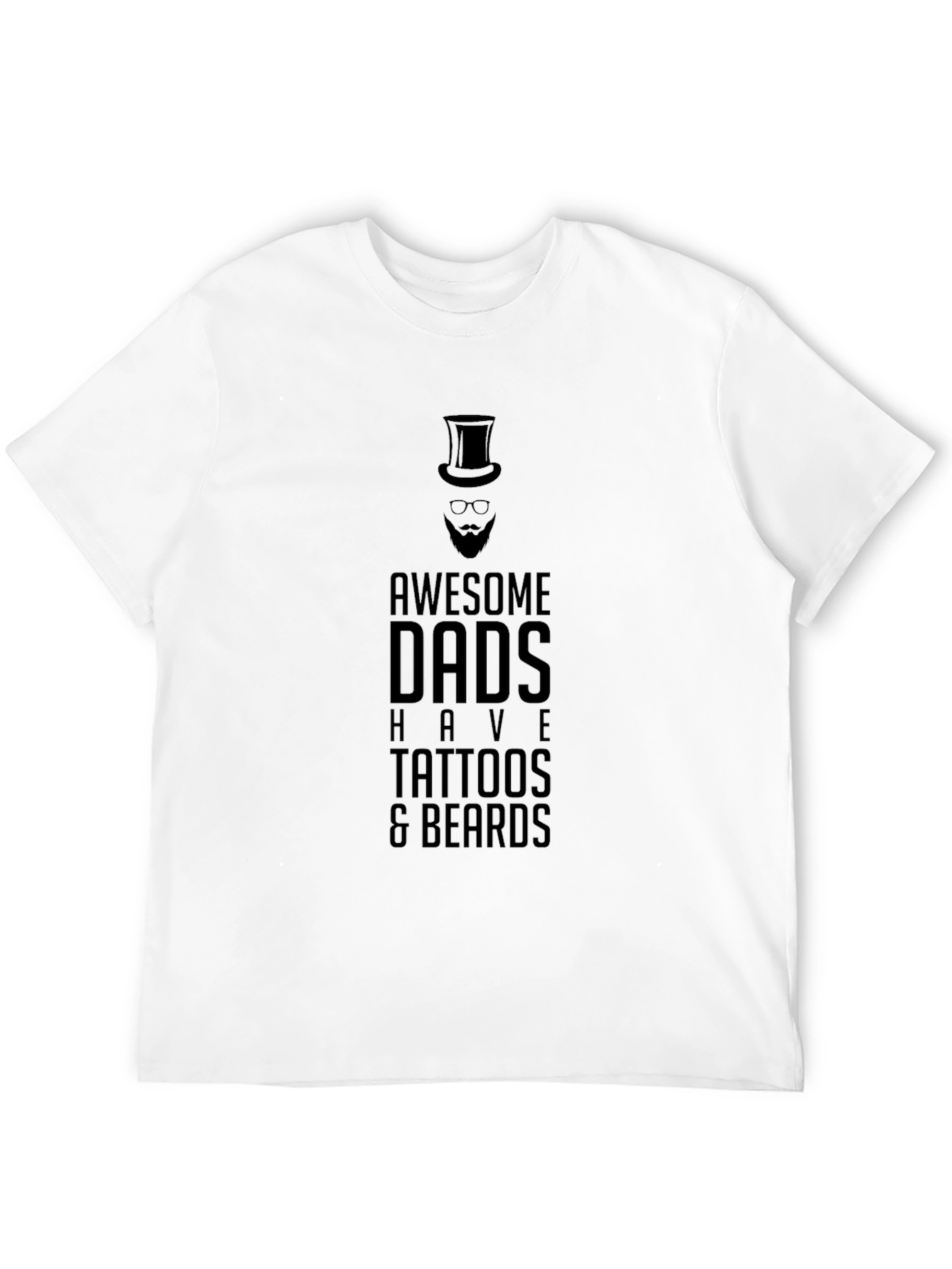 Awesome Dads Tattooed & Bearded Black T-Shirt