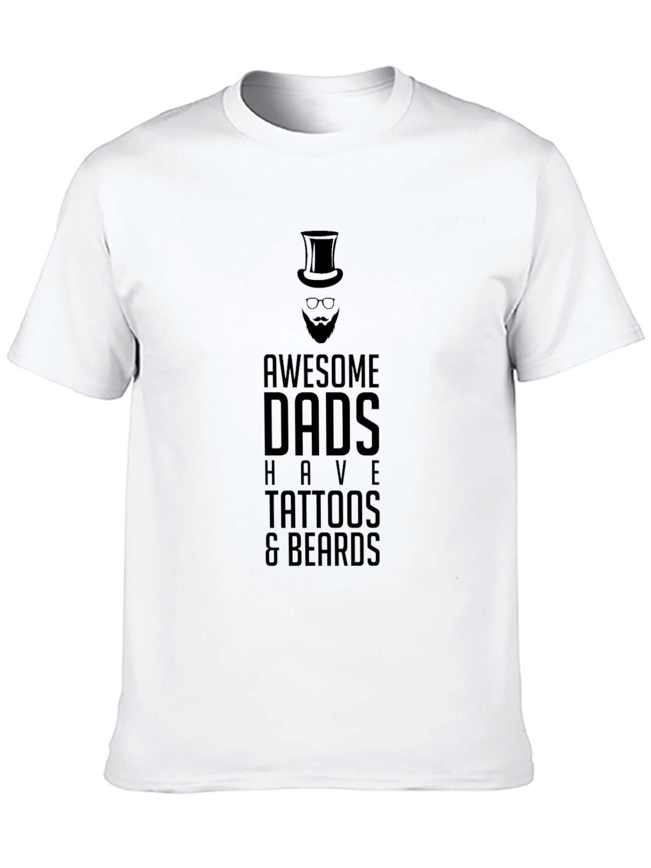 Awesome Dads Tattooed & Bearded Black T-Shirt