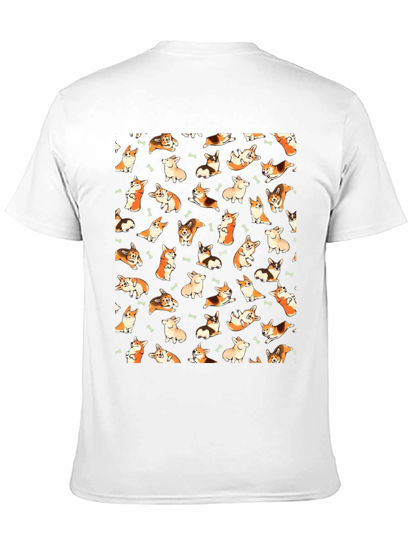 Corgi Print Black T-Shirt
