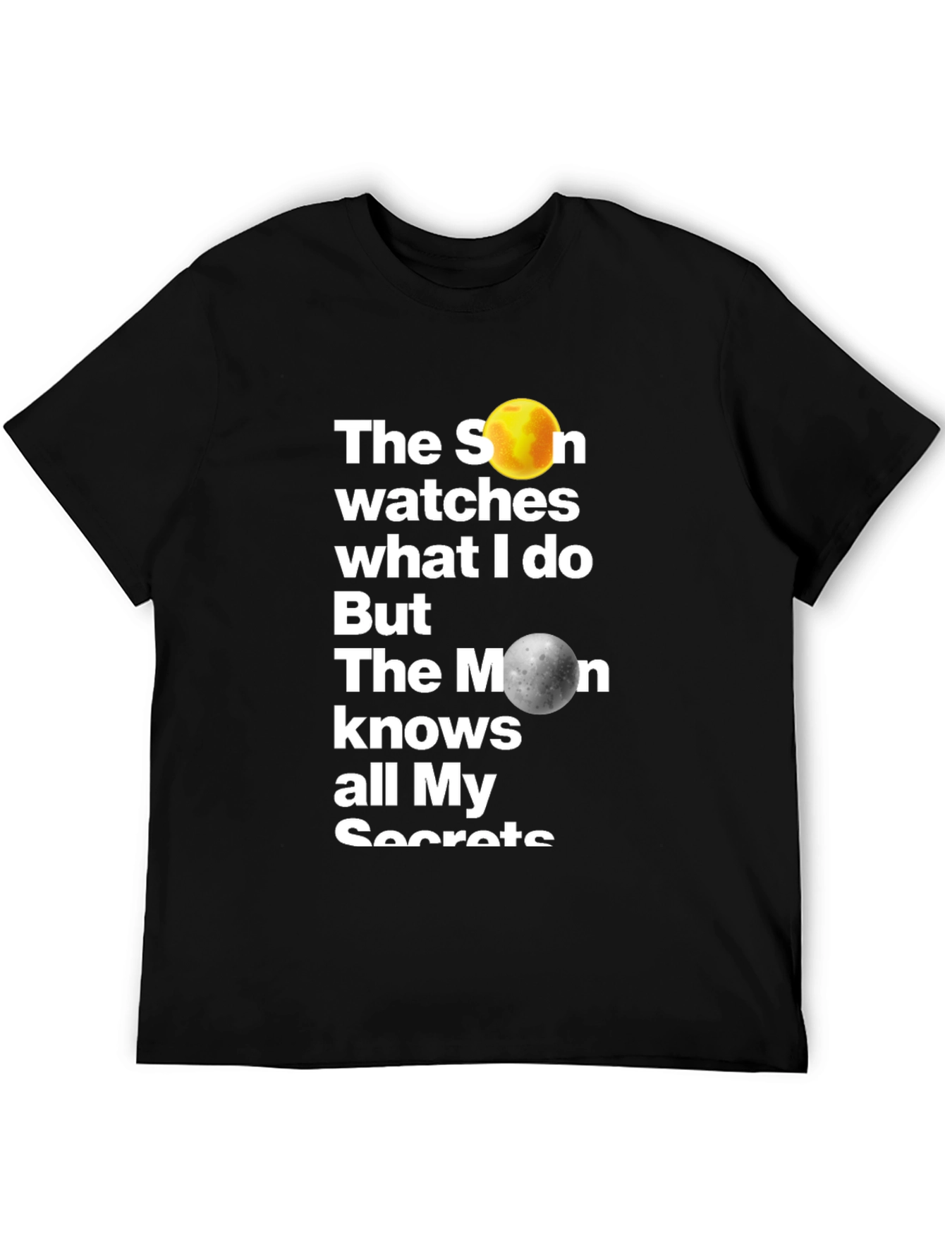 Celestial Secrets Graphic T-Shirt - Sun & Moon Design