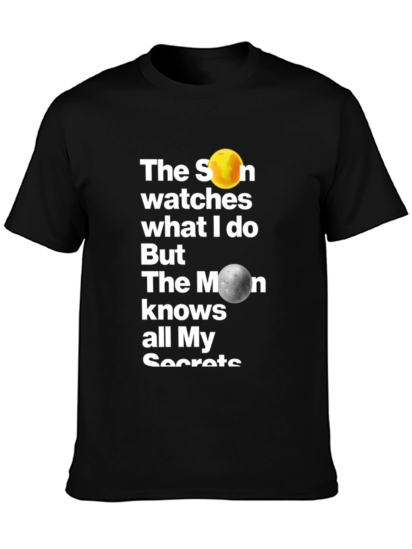 Celestial Secrets Graphic T-Shirt - Sun & Moon Design