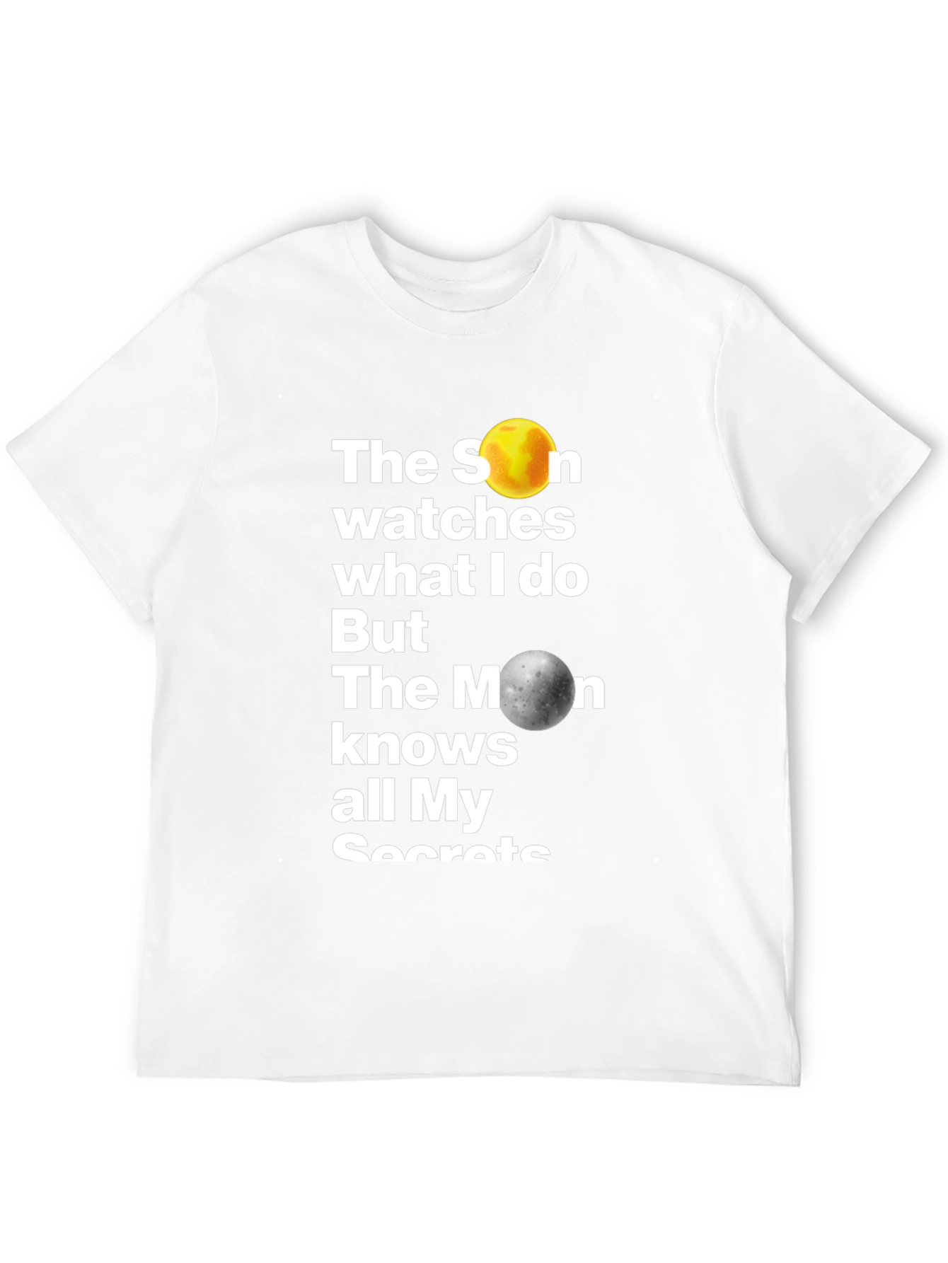Celestial Secrets Graphic T-Shirt - Sun & Moon Design