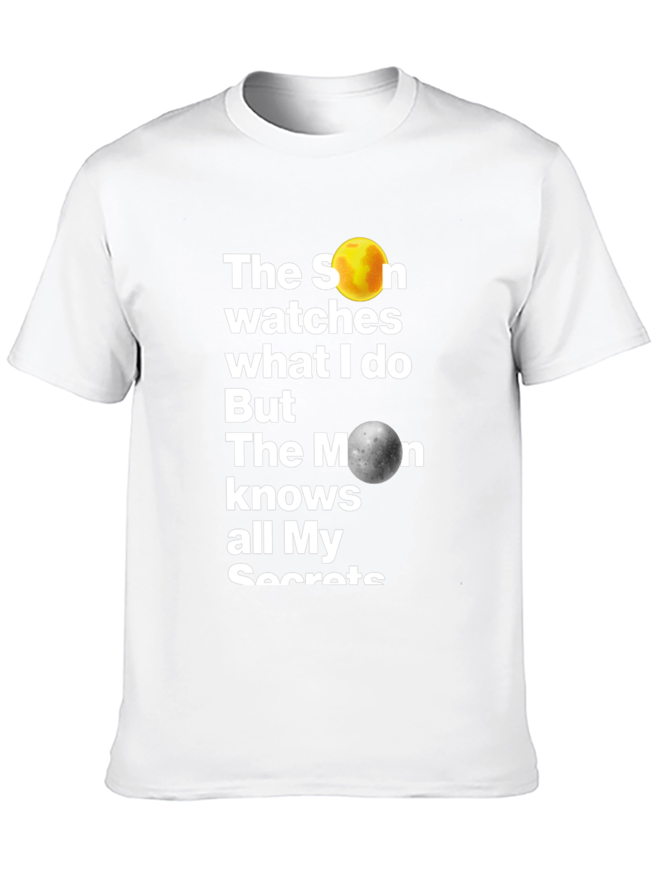 Celestial Secrets Graphic T-Shirt - Sun & Moon Design