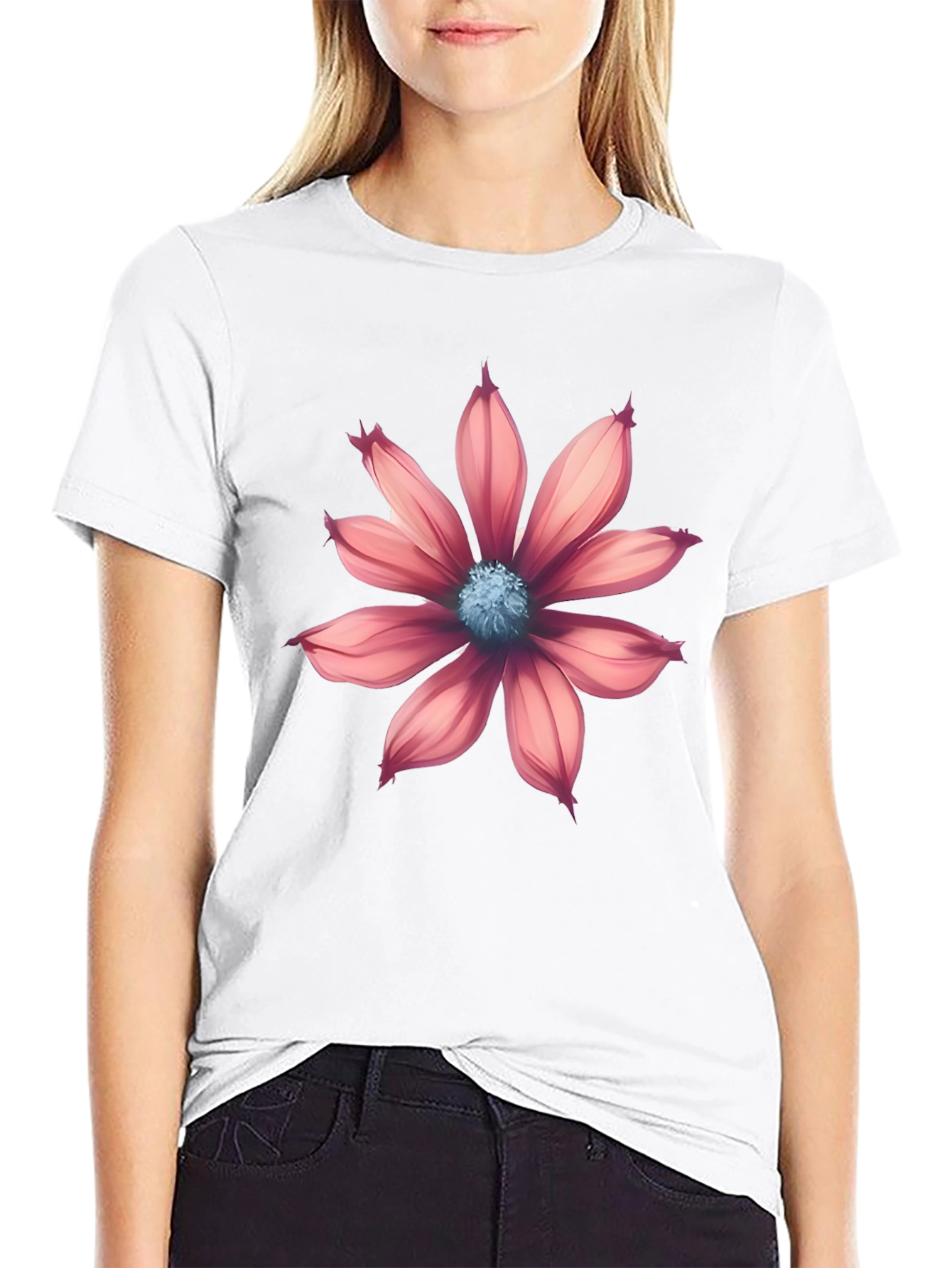 Floral Graphic Print Black T-Shirt