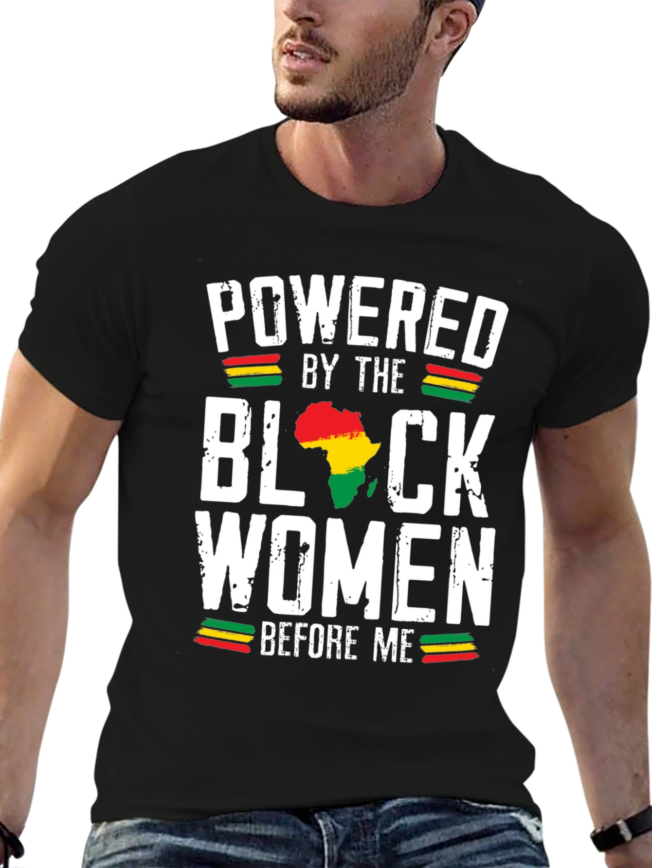 Powered by Black Women T-Shirt - Africa Map