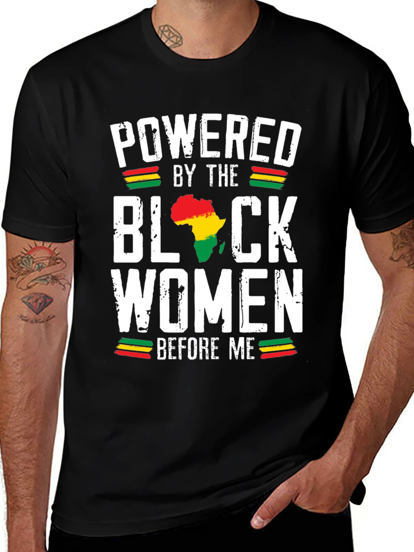 Powered by Black Women T-Shirt - Africa Map