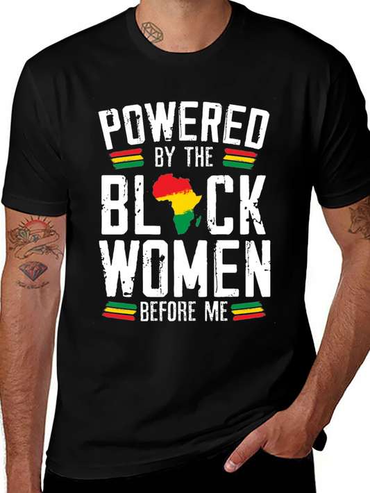 Powered by Black Women T-Shirt - Africa Map