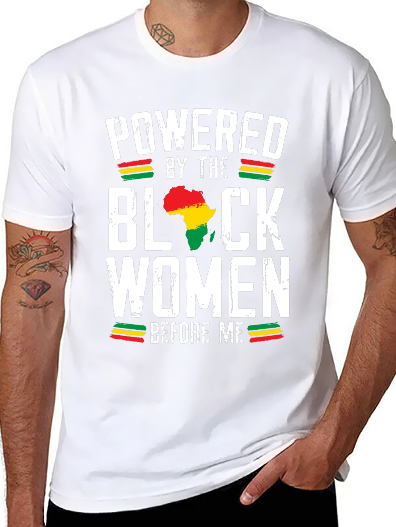Powered by Black Women T-Shirt - Africa Map