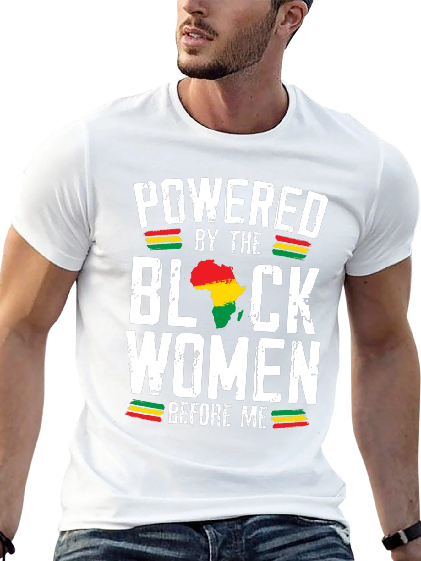 Powered by Black Women T-Shirt - Africa Map