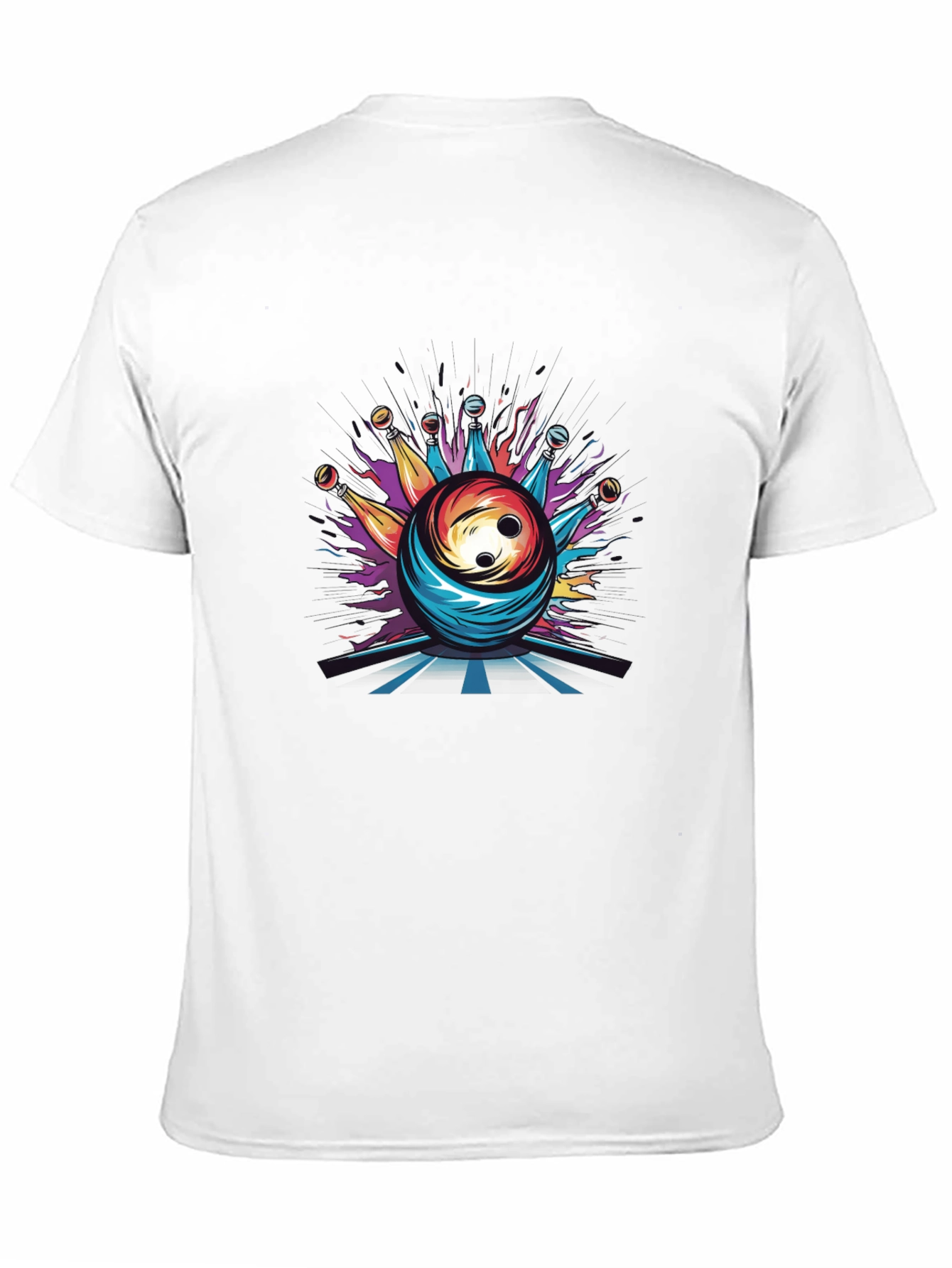 Psychedelic Bowling Ball Graphic Tee - Mens Black T-Shirt