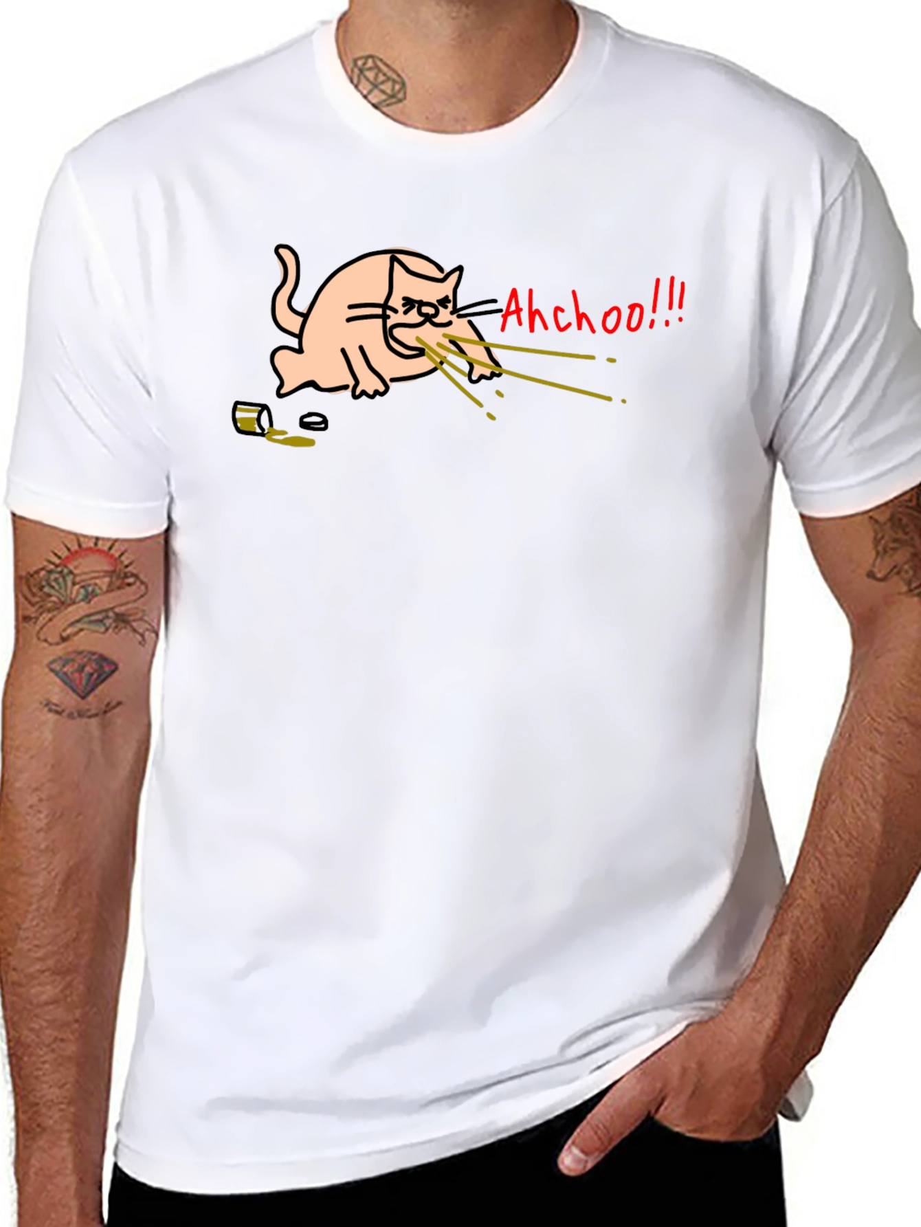 Funny Cat T-Shirt - Ahchoo!!! Graphic Tee