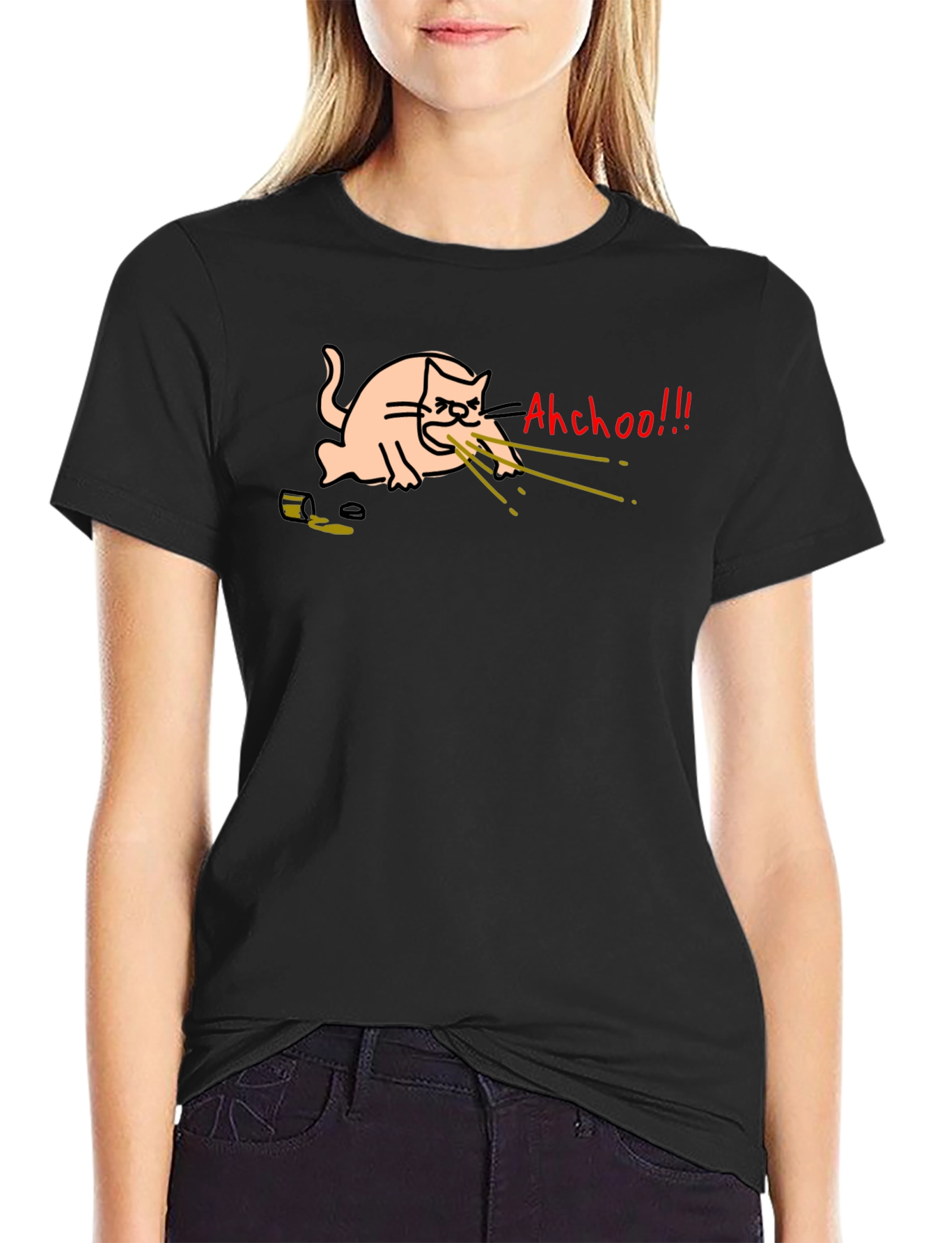 Funny Cat T-Shirt - Ahchoo!!! Graphic Tee