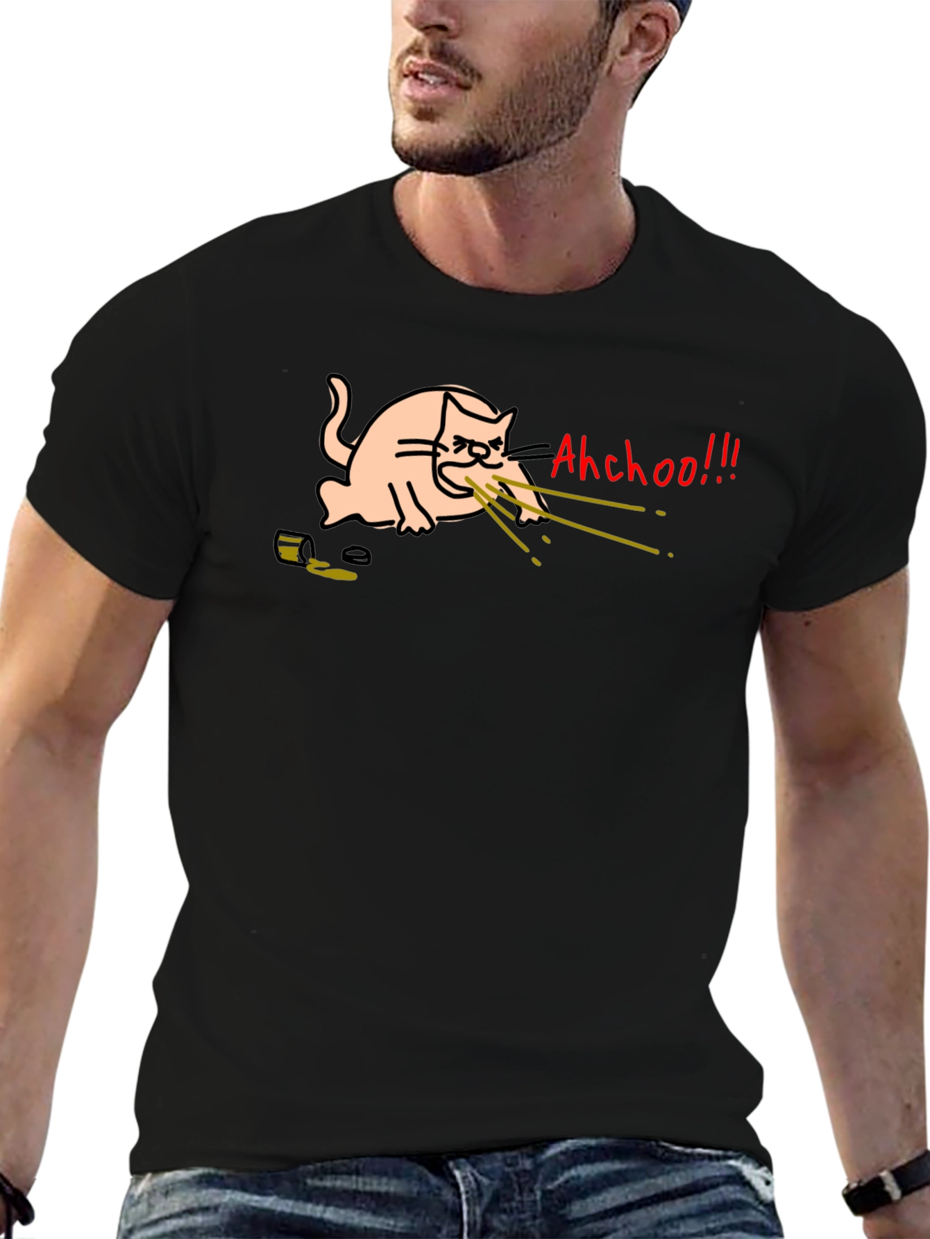 Funny Cat T-Shirt - Ahchoo!!! Graphic Tee