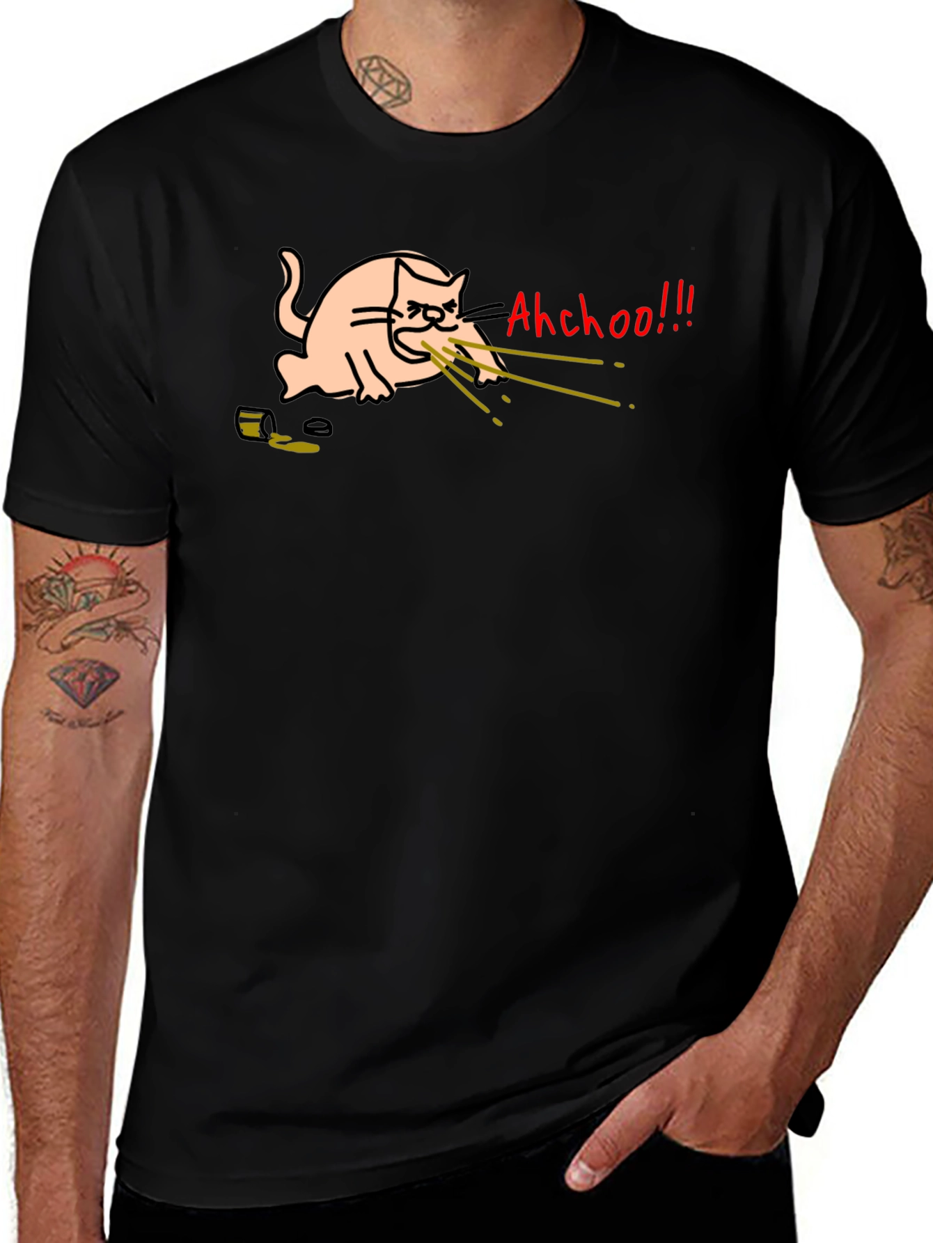 Funny Cat T-Shirt - Ahchoo!!! Graphic Tee
