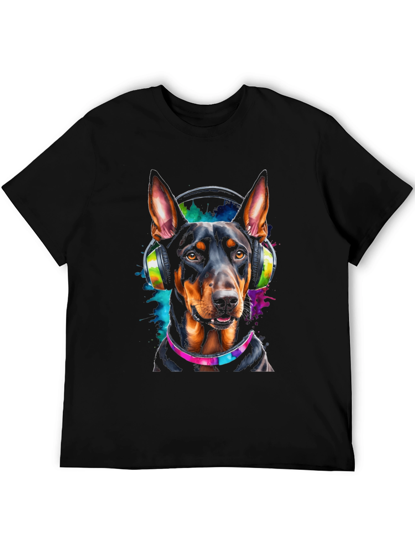 Doberman DJ Dog Graphic T-Shirt