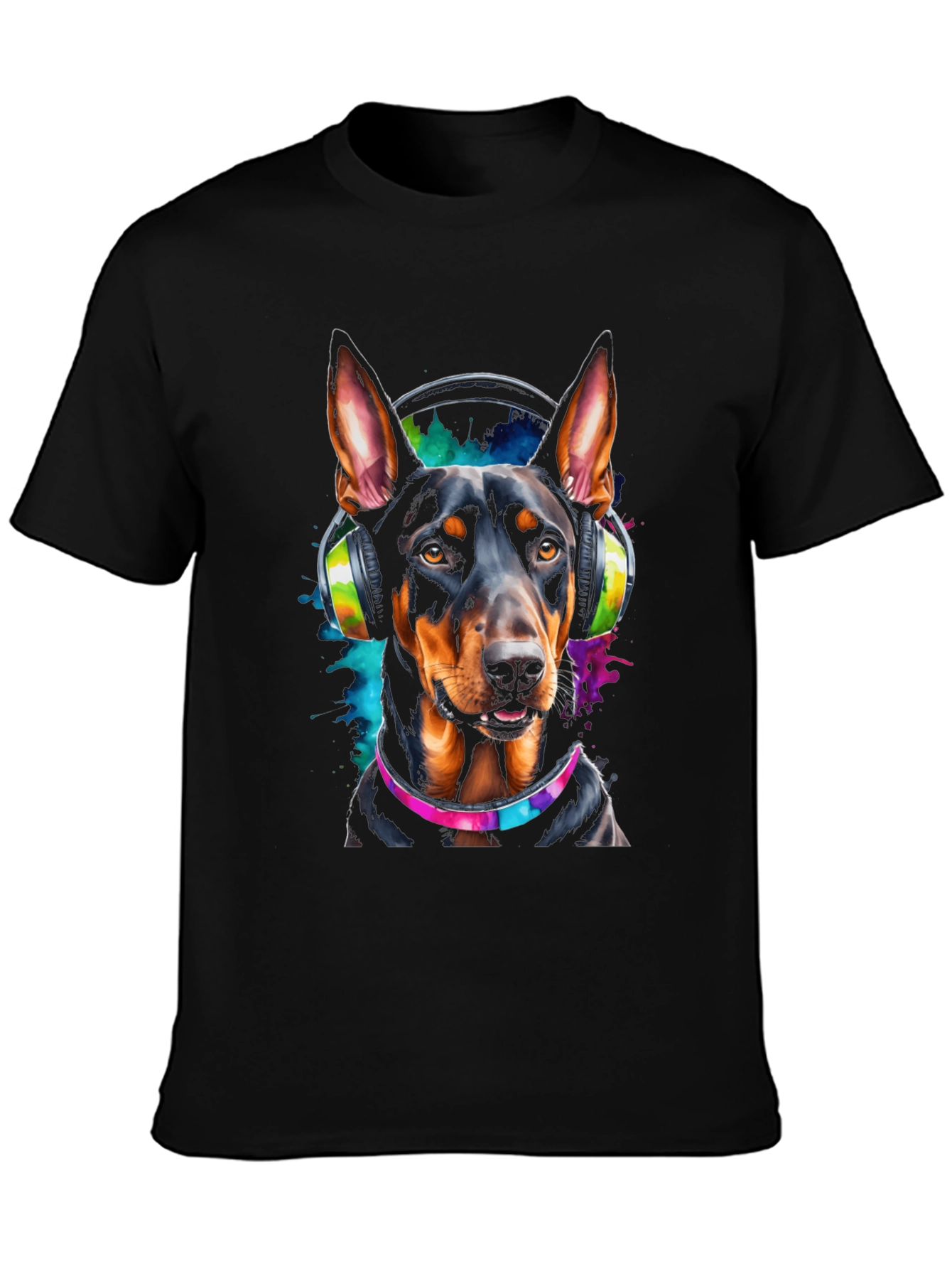 Doberman DJ Dog Graphic T-Shirt