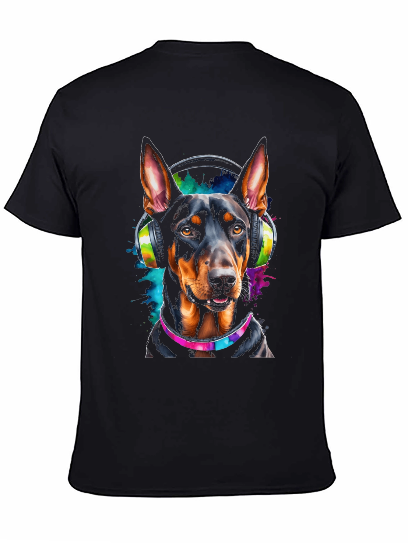 Doberman DJ Dog Graphic T-Shirt