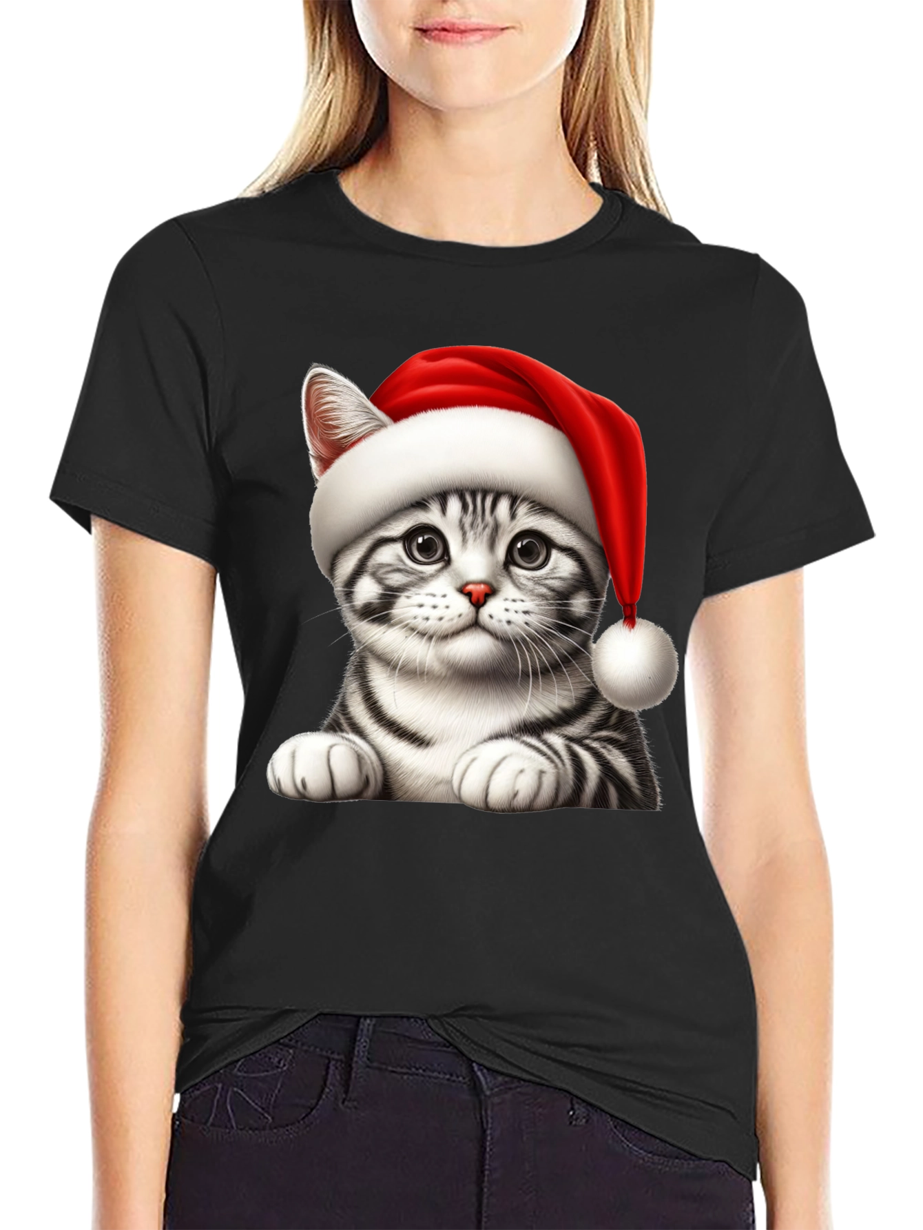 Festive Cat Tee - Holiday Cheer T-Shirt
