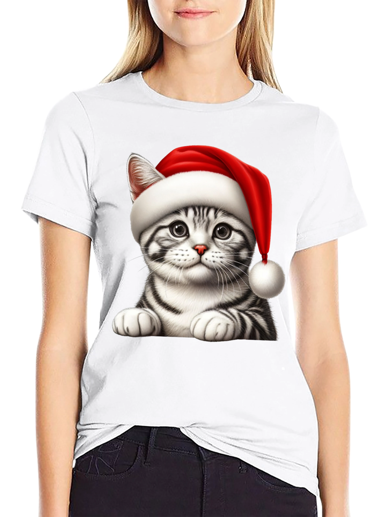 Festive Cat Tee - Holiday Cheer T-Shirt