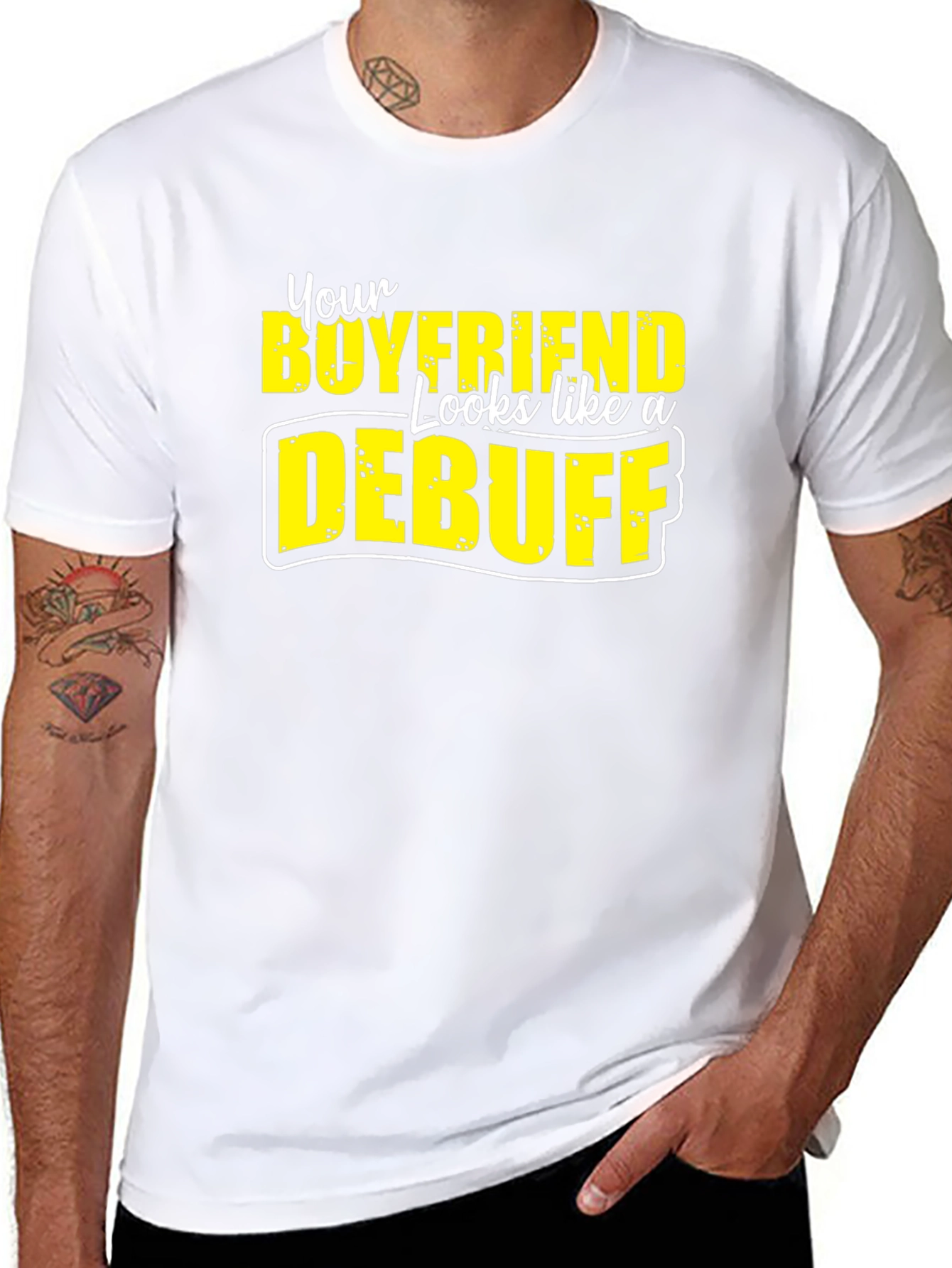 Boyfriend Debuff Graphic T-Shirt Funny Novelty Tee