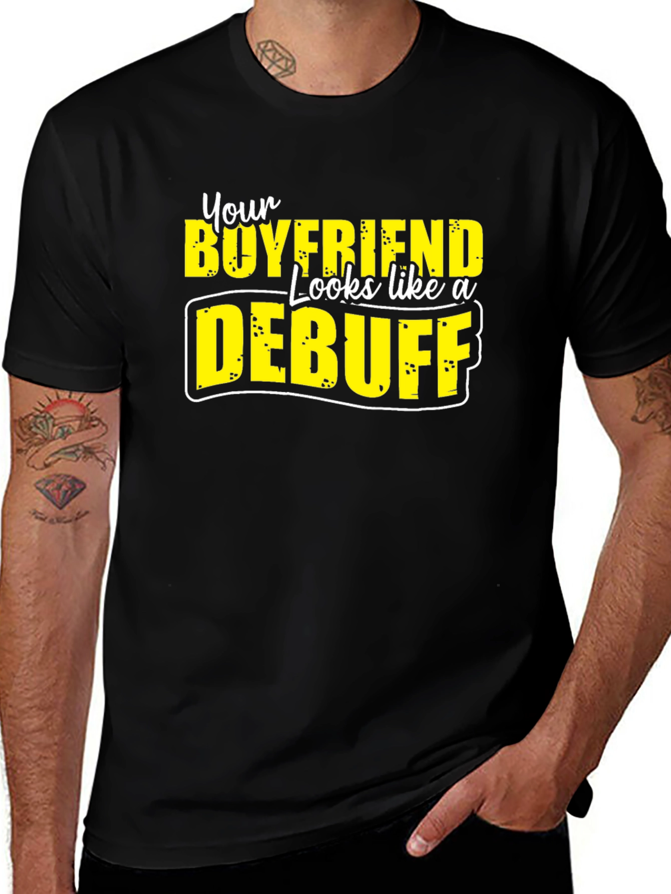 Boyfriend Debuff Graphic T-Shirt Funny Novelty Tee
