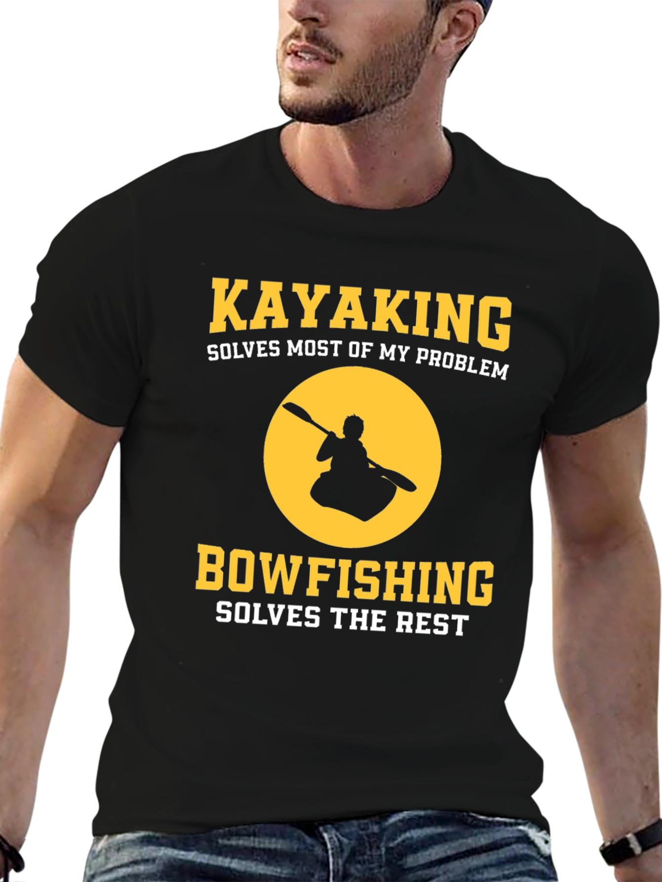 Kayaking Bowfishing Solves My Problem Graphic T-Shirt
