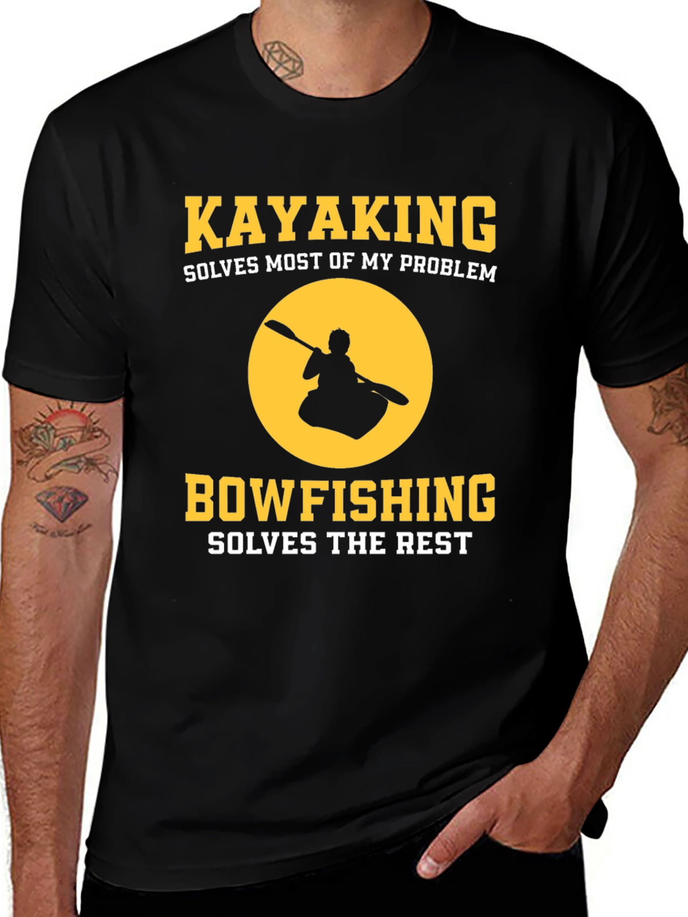 Kayaking Bowfishing Solves My Problem Graphic T-Shirt
