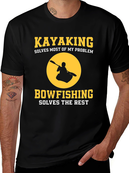 Kayaking Bowfishing Solves My Problem Graphic T-Shirt