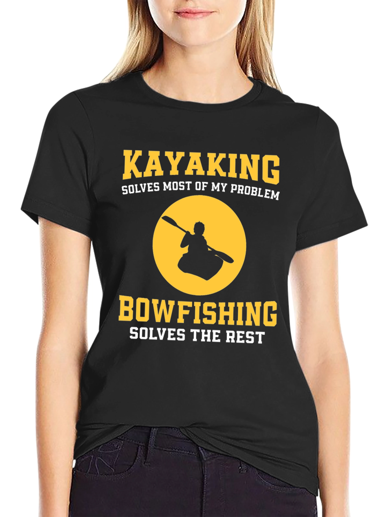 Kayaking Bowfishing Solves My Problem Graphic T-Shirt