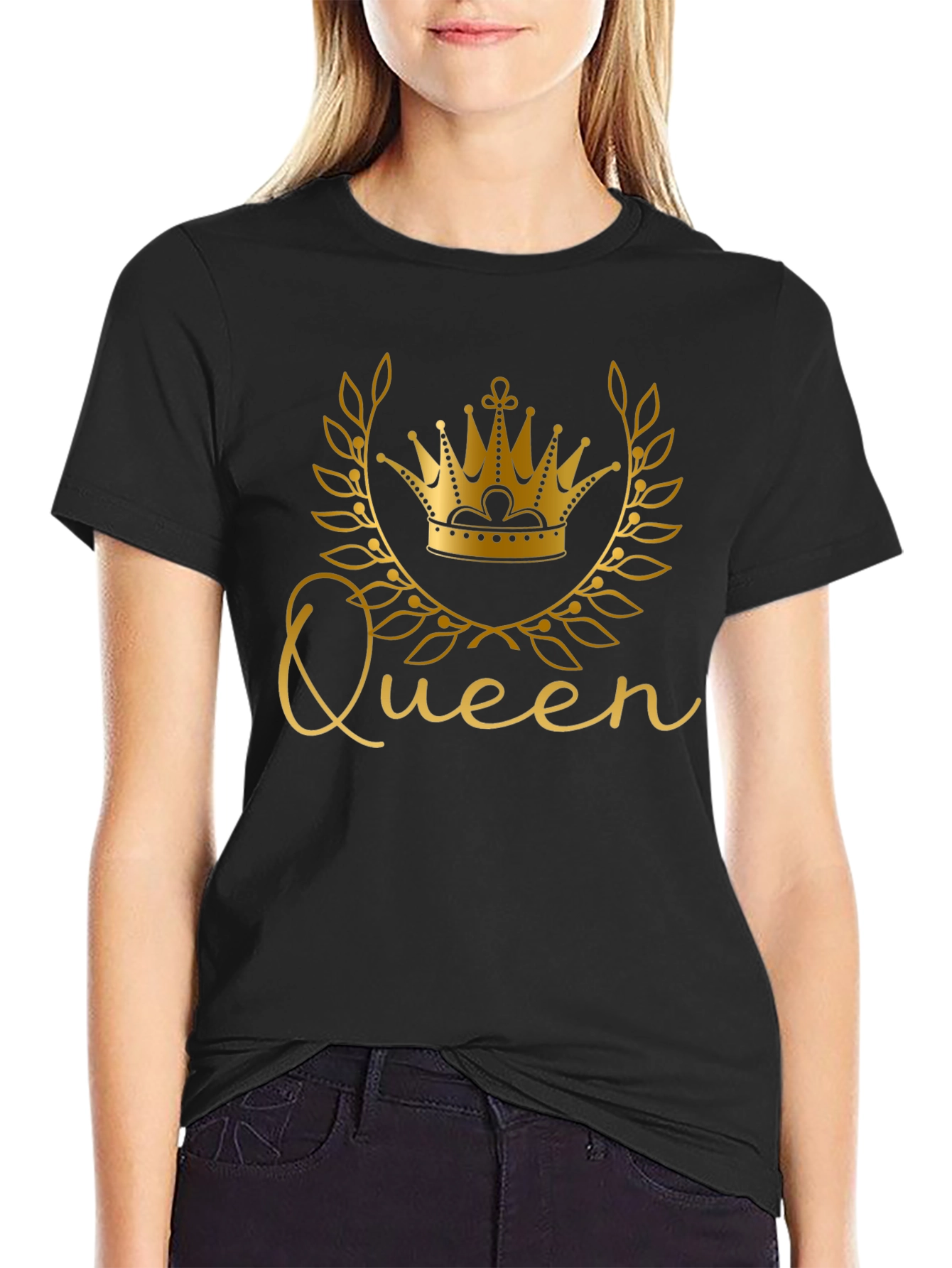 Queen Crown Black T-Shirt - Stylish Graphic Tee