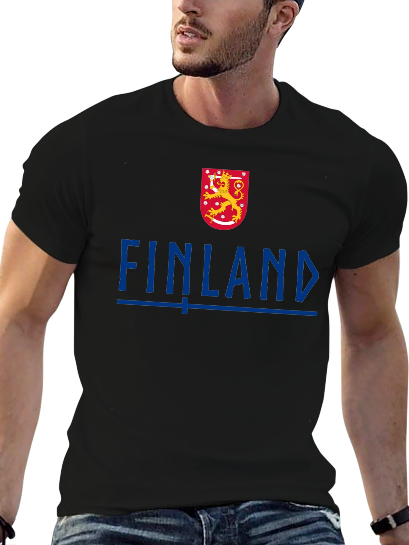 Finland Tee - Black T-Shirt with Finnish Lion Crest