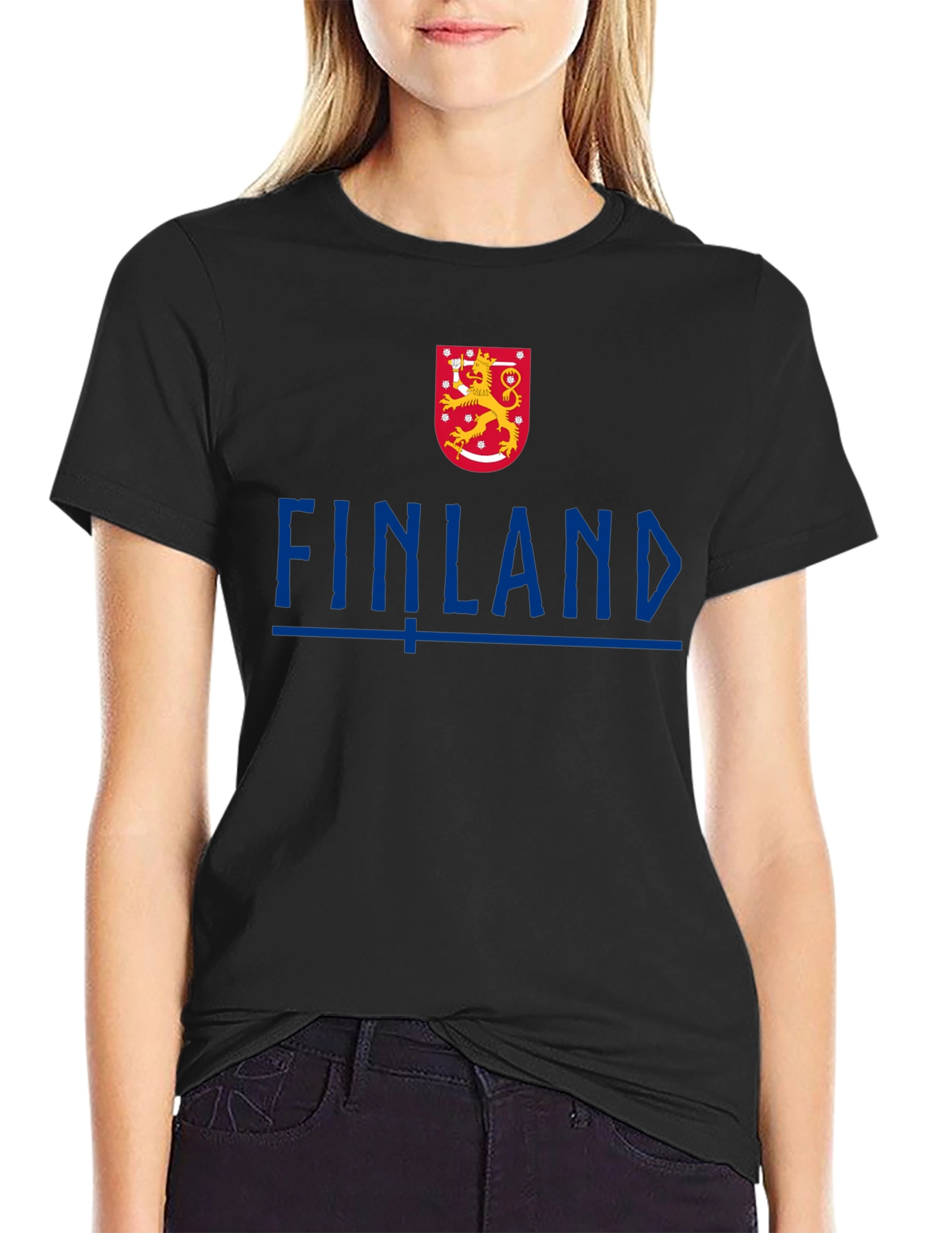Finland Tee - Black T-Shirt with Finnish Lion Crest
