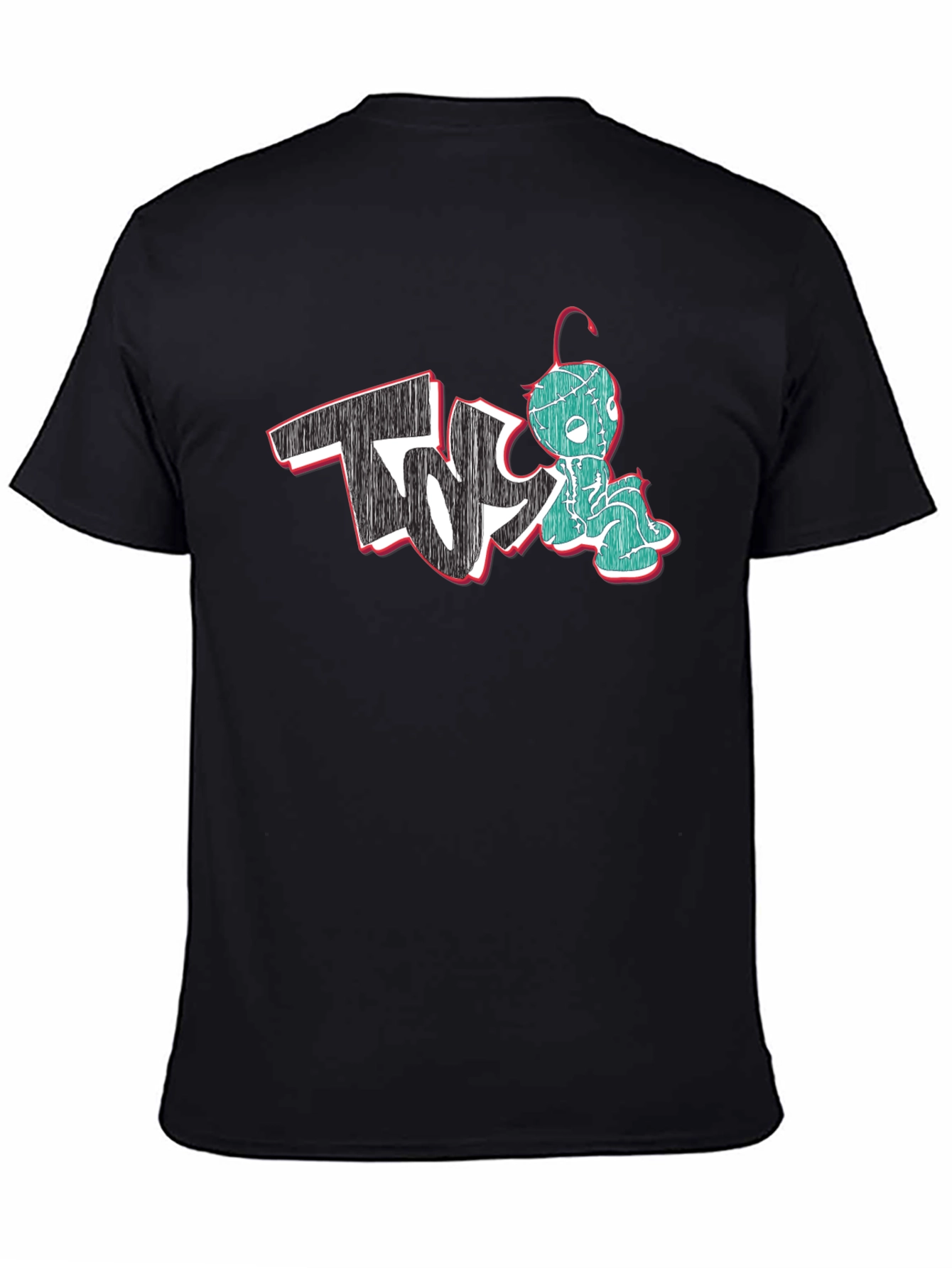 Unique Graphic Print Black T-Shirt