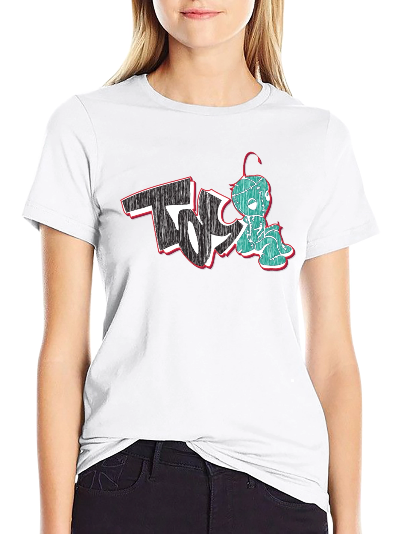 Unique Graphic Print Black T-Shirt