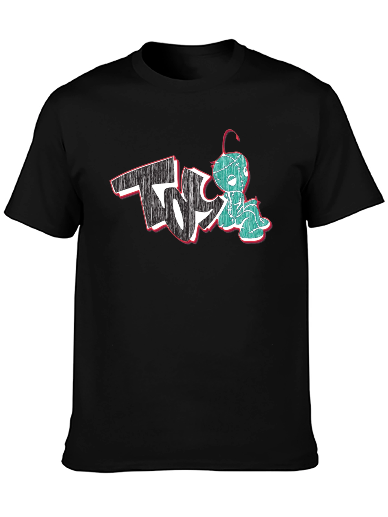 Unique Graphic Print Black T-Shirt