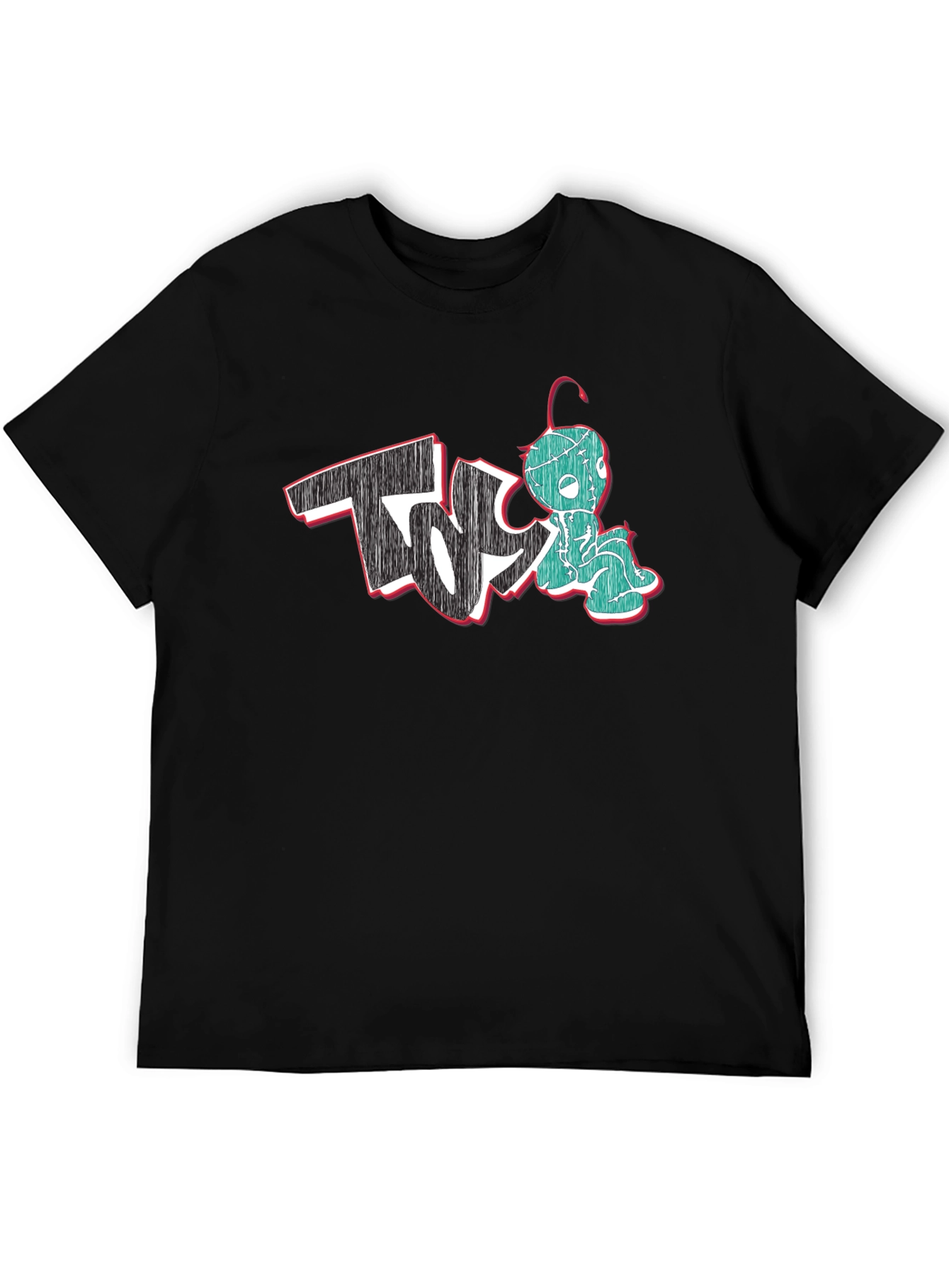 Unique Graphic Print Black T-Shirt