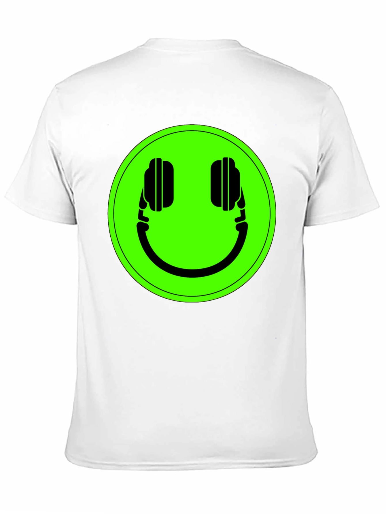 Smiley Headphone Graphic Tee - Black