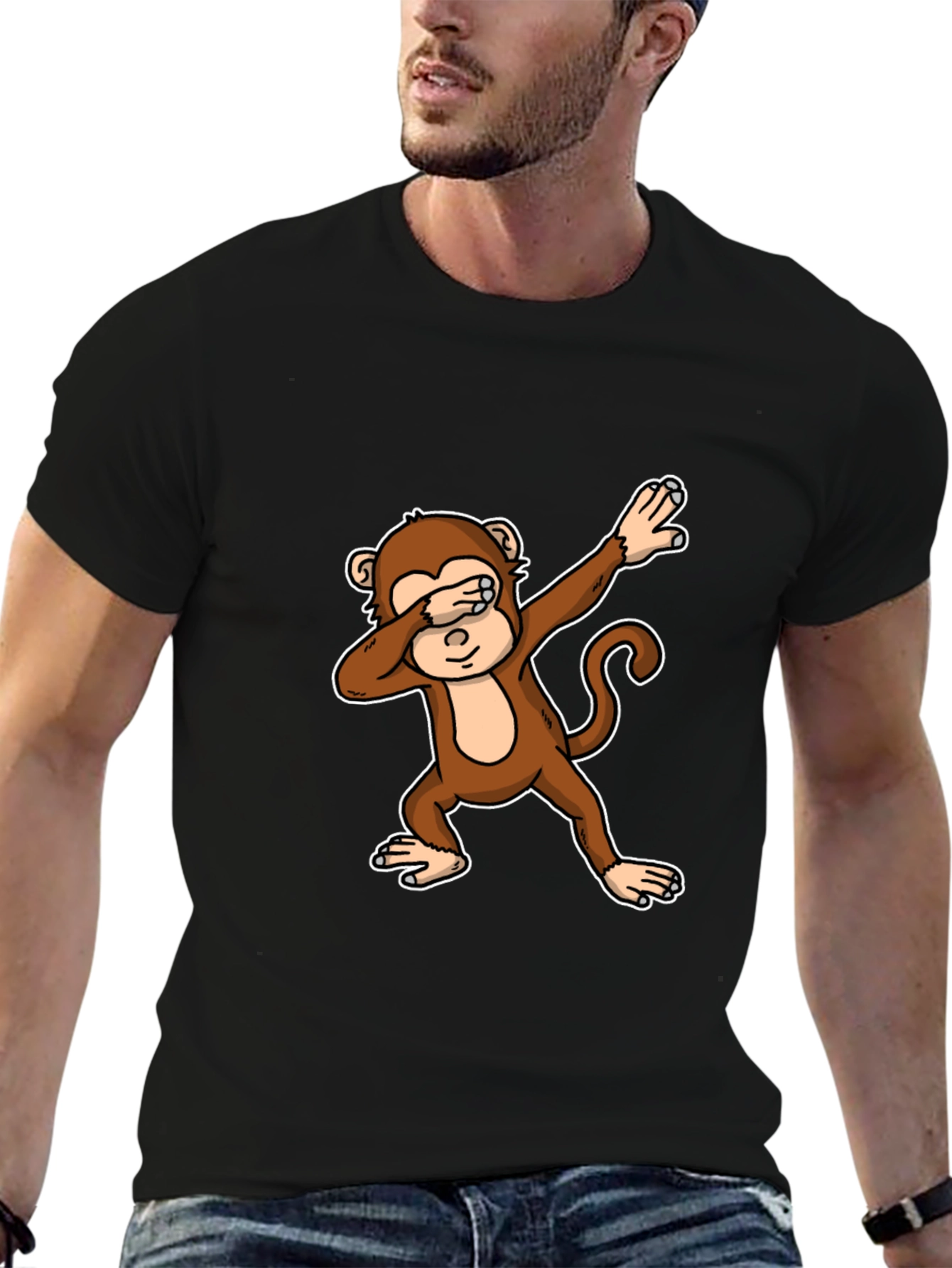 Dabbing Monkey Graphic Tee - Trendy Mens T-Shirt