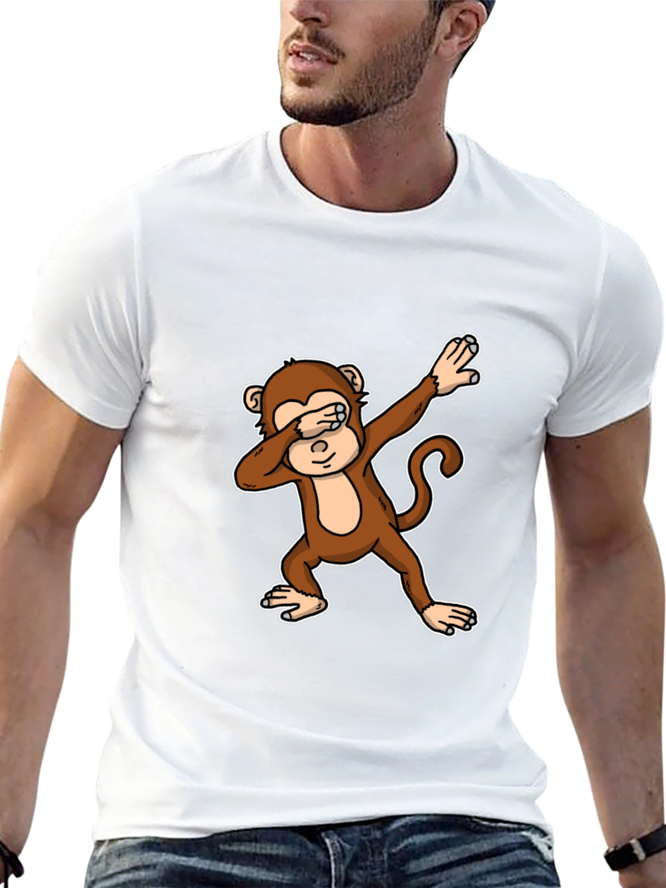 Dabbing Monkey Graphic Tee - Trendy Mens T-Shirt