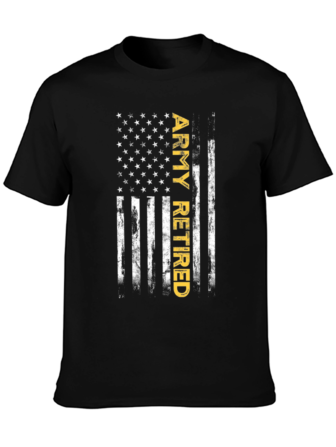 Army Retired American Flag Graphic T-Shirt