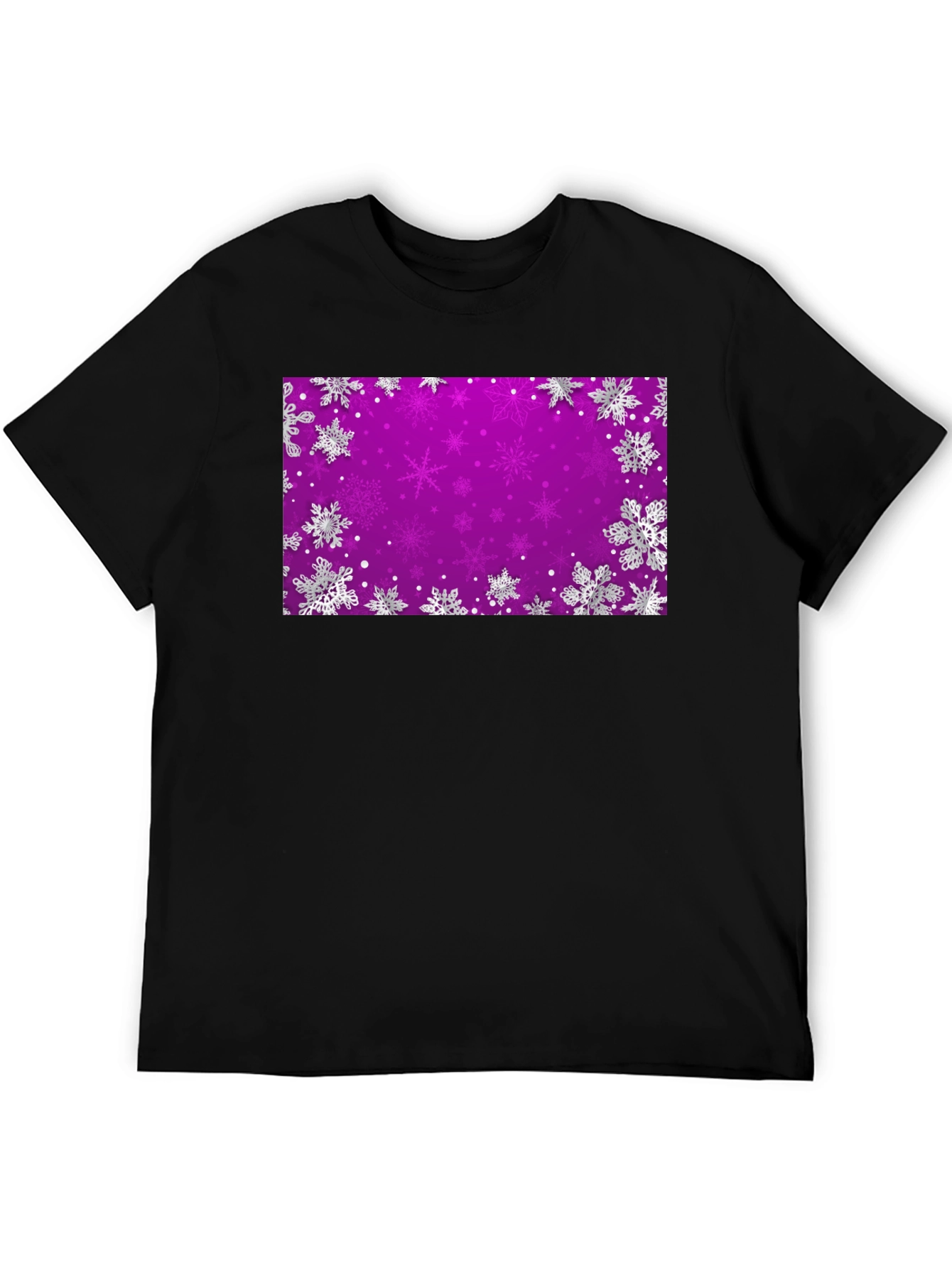 Snowflake Purple Background T-Shirt