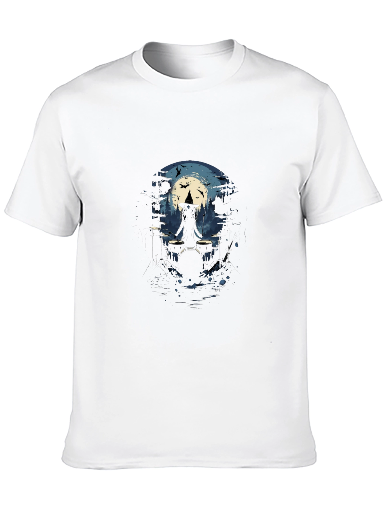 Witch Drummer Tee - Halloween Music Shirt