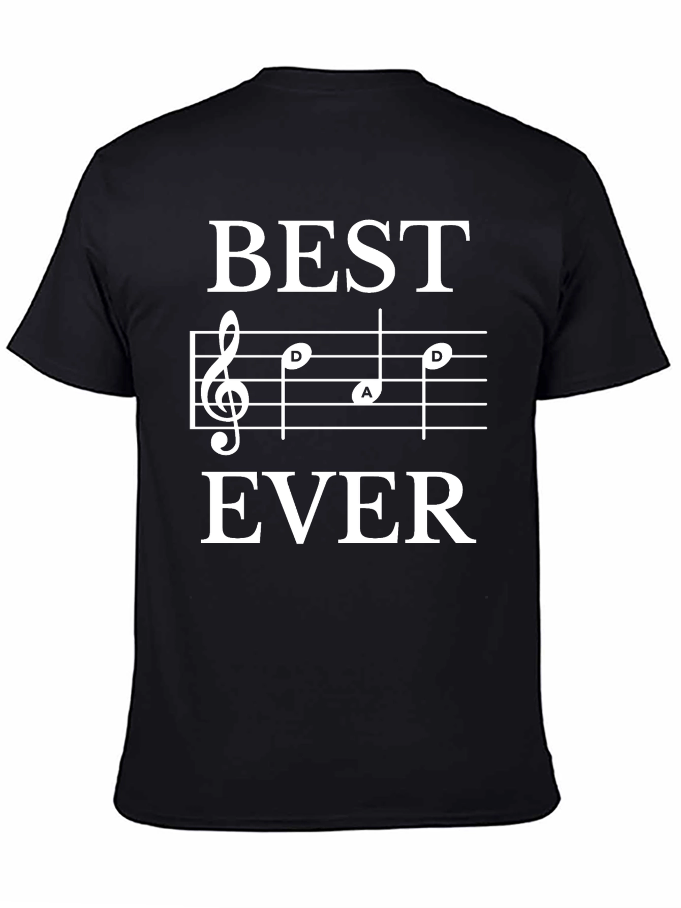 Best Dad Ever Music Note T-Shirt Black