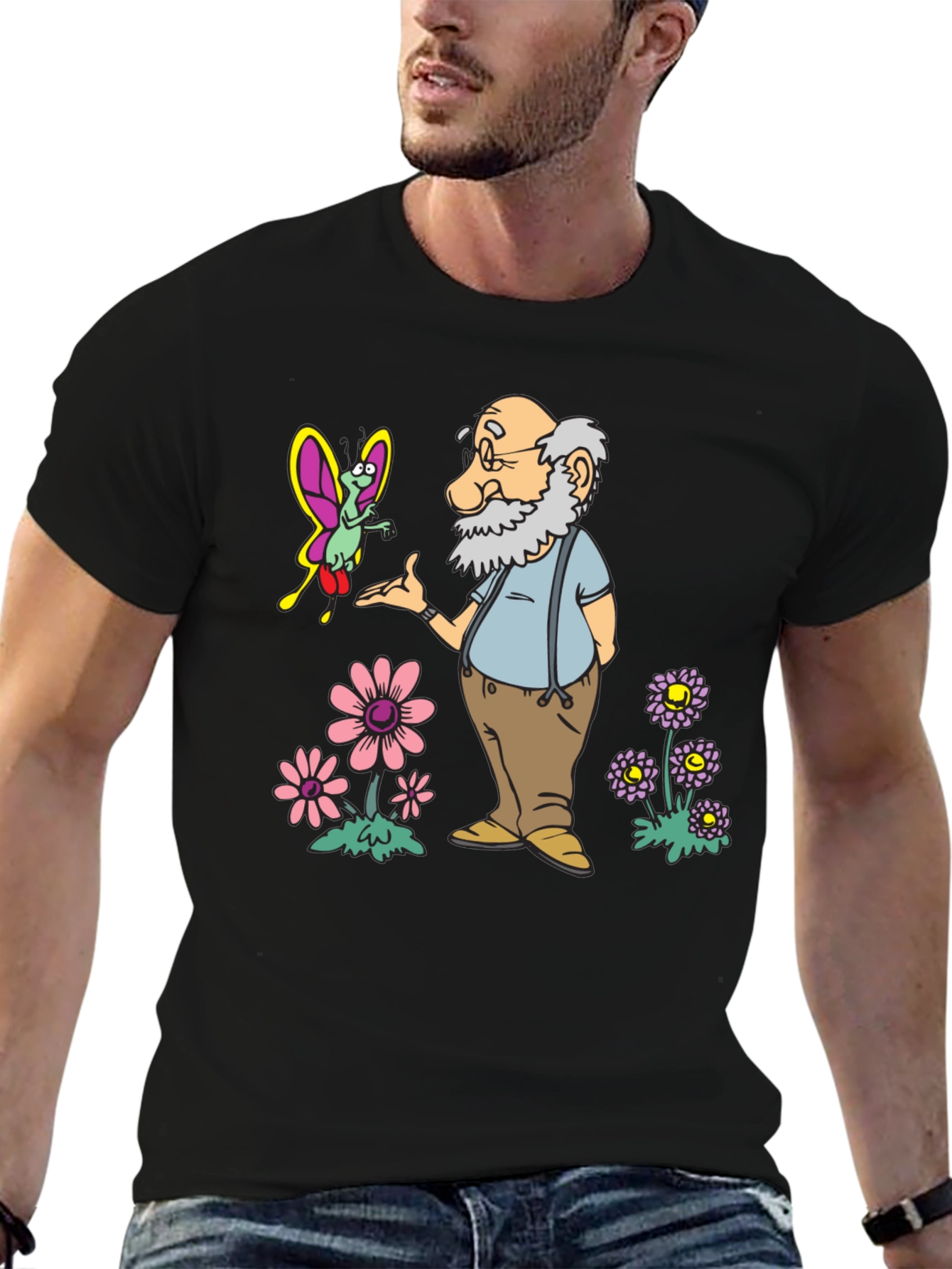 Cartoon Old Man T-Shirt