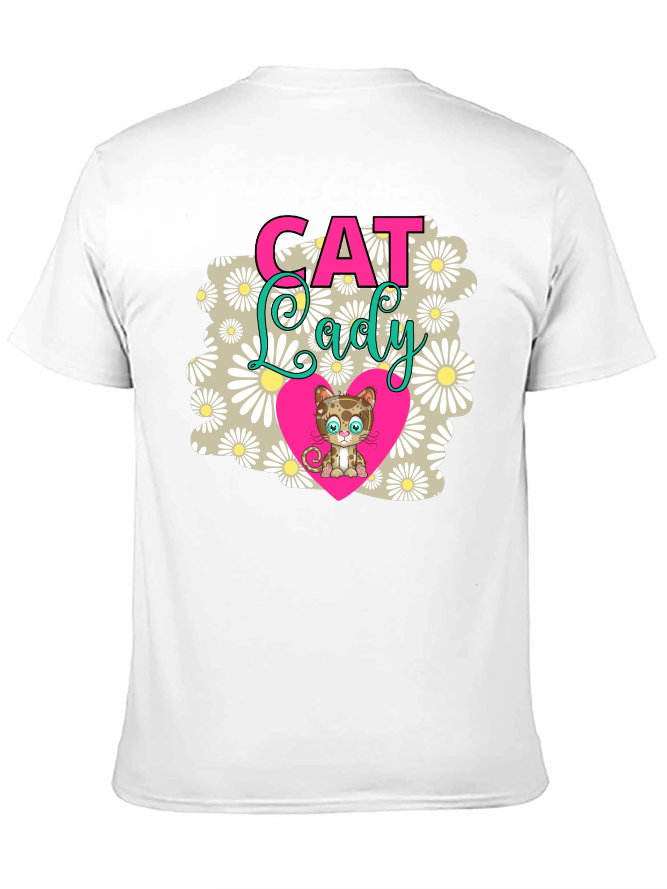 Cat Lady T-Shirt - Cute Kitten Heart Design