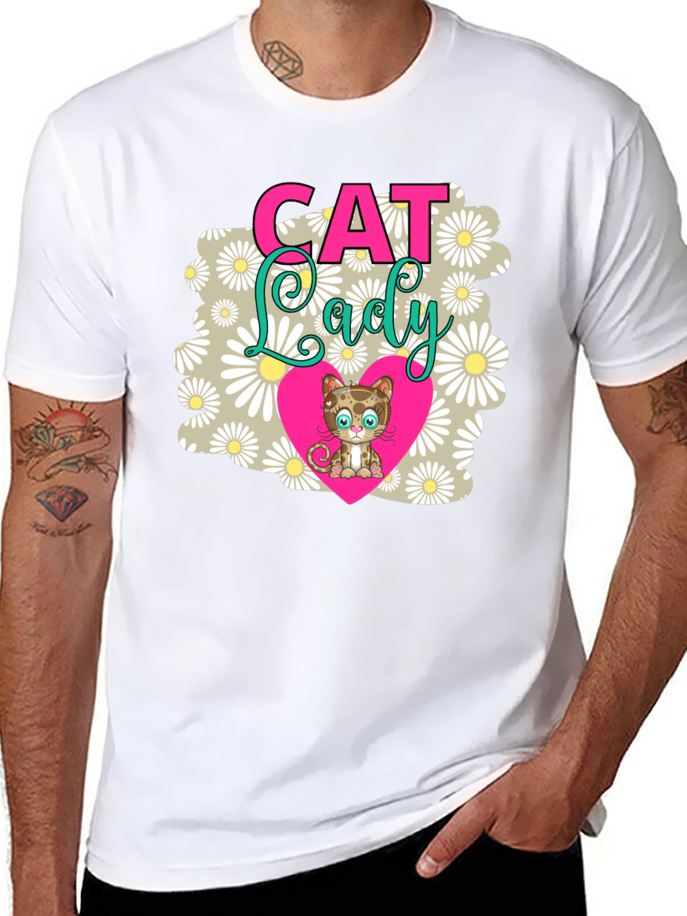 Cat Lady T-Shirt - Cute Kitten Heart Design