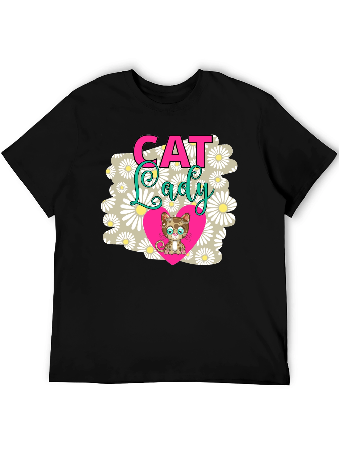 Cat Lady T-Shirt - Cute Kitten Heart Design